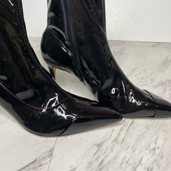 Schutz Pointy Toe Black Patent Heeled Bootie 6 1/2 B - Picture 13 of 16